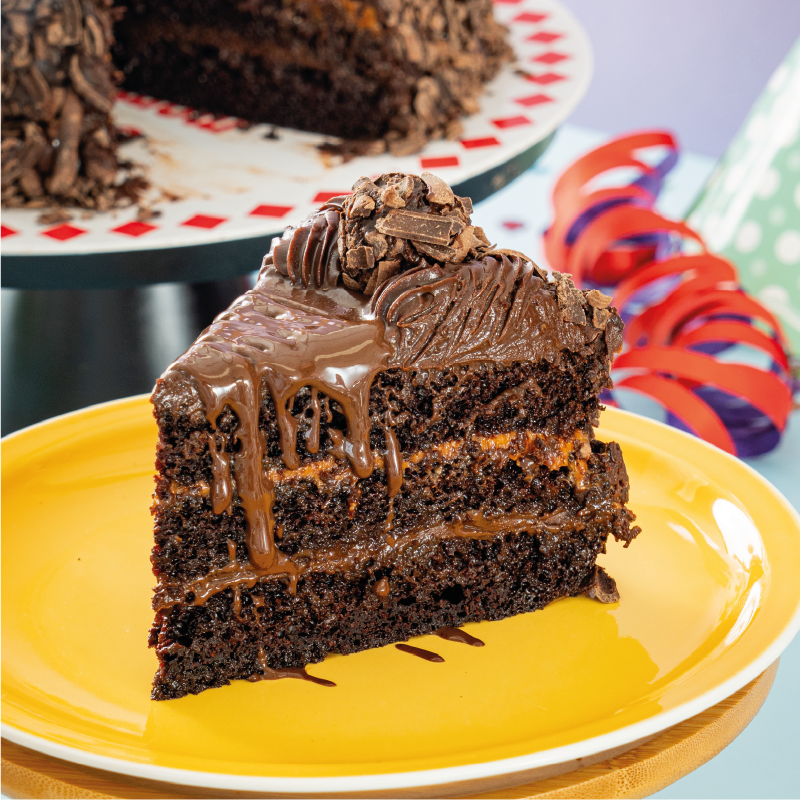 Porción de torta de chocolate